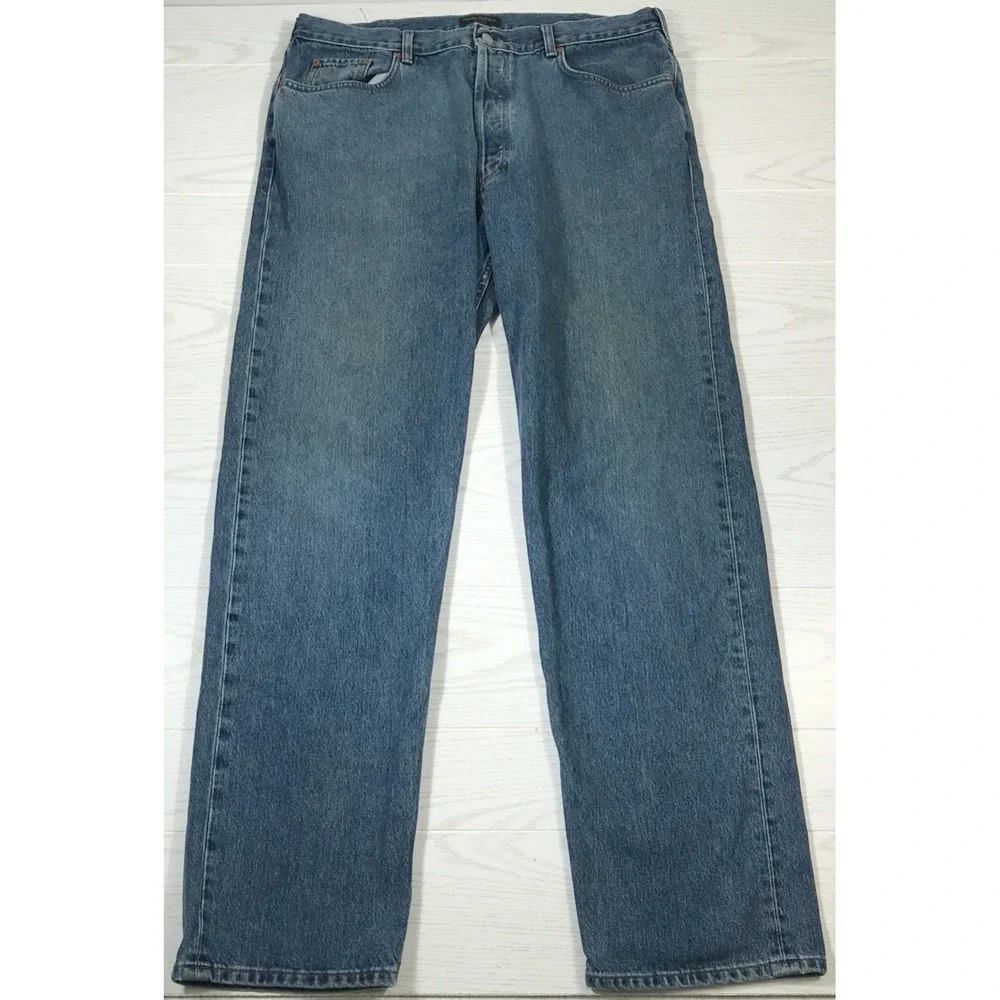 Vintage Banana Republic Jeans Men 38x34 Blue Button Fly Cotton High Rise Dad Y2K